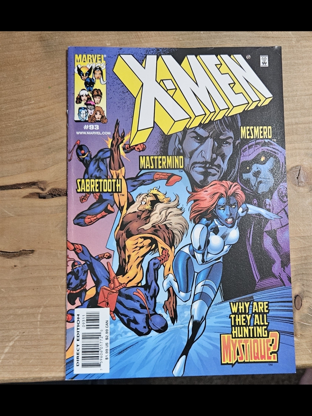 X-Men Issue #93 1999 Marvel Comics Why Are They Hunting Mystique Raw 9.6-9.8